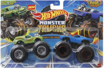 HOT WHEELS MONSTER TRUCK SET 2 MASINI RODGER DODGER SI POISON PINTA SCARA 1 LA 64 