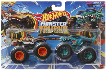 HOT WHEELS MONSTER TRUCK SET 2 MASINI TIGER SHARK SI MEGA WREX SCARA 1 LA 64 