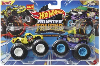 HOT WHEELS MONSTER TRUCK SET 2 MASINI TOTALED SI CRATE DANGER SCARA 1 LA 64 