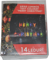 Instalatie de Craciun 14 LED-uri model Merry Christmas 30 cm 