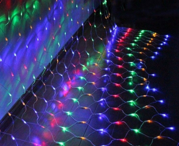 Instalatie de Craciun plasa interconectabila perdea alb calda 1.5 m x 1.5 m 120 leduri 6007WW 