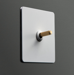 Intrerupator metalic RetroSwitch Lux - Comutator Vintage cu Detalii Stripe 1 Gang 2 Way Finisaj Alb Mat doza cadou