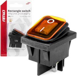 Intrerupator On/Off 12/24V dreptunghiular waterproof iluminat culoare Galben destinatie auto utilitare Off-Road ATV SSV