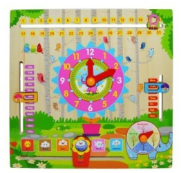 Joc interactiv calendar educativ din lemn HM-006 28624 
