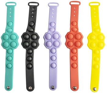 Jucarie senzoriala antistres bratara de mana pentru copii Pop It Now and Flip It 25 5 cm diverse culori