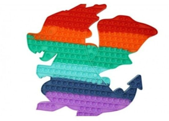 Jucarie senzoriala antistres pentru copii Pop It Now Dragon Uriasa Multicolor 