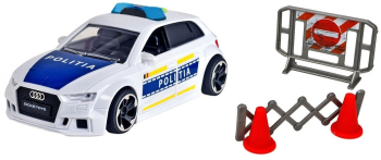 Masina de politie Dickie Toys Audi RS3 1 32 15 cm cu lumini sunete si accesorii 