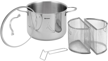 Oala pentru paste cu 2 cosuri inox 22cm/6L - Zokura 
