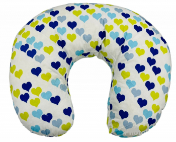 Perna pentru alaptat 2 in 1 Nursing Pillow Hearts BabyJem Culoare Roz 