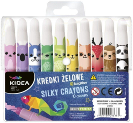 Set 10 creioane dragute pentru copii Kidea multicolore 