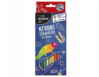 Set 12 creioane colorate perlate jumbo Kidea KTG12KA 