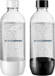 Set 2 sticle carbonatare plastic 1L Alb/Negru - Sodastream 