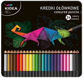 Set 24 creioane triunghiulare frumoase pentru copii Kidea multicolore 
