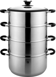 Set 5 piese pentru gatit la aburi inox 28cm/7 6L - Zokura 