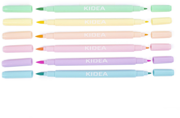 Set 6 carioci pastelate cu doua capete Kidea FDPBB6KA 