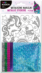 Set creativ cu autocolante metalice Unicorn Kidea 6+ Multicolor MNZKUKA 