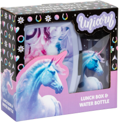 Set cutie de pranz si sticla de apa model Unicorn Kidea ZSBAJR15