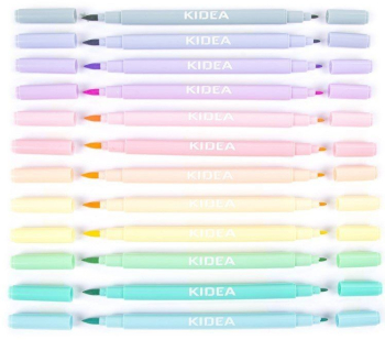 Set de 12 carioci cu 2 capete Kidea multicolore 