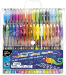 Set de 36 pixuri cu gel Kidea multicolore 