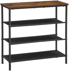 Suport depozitat incaltaminte Artool 4 polite pal otel maro rustic si negru 75x30x71 cm 