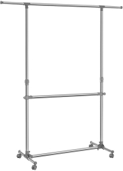 Suport mobil cu roti pentru haine Artool reglabil inox argintiu max 50 kg 101-165x49x113-198 cm 