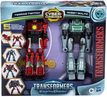 TRANSFORMERS EARTHSPARK SET 2 FIGURINE TERRAN TWITCH SI ROBBY MALTO 