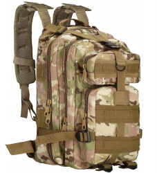 Ghiozdan/rucsac tactic 4 compartimente model Survival camuflaj verde 23x24x42 cm Springos 