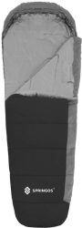 Sac de dormit turistic negru si gri 220x50/80 cm Springos