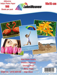100 Coli Hartie Foto Autoadeziva 10x15 cm LabelHeaven Premium High Glossy 115g