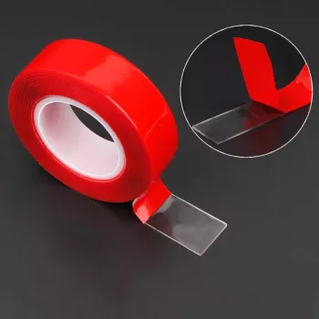 Banda de montaj acrilica dublu-autoadeziva cu doua fete transparenta foarte rezistenta dimensiune 10mm x 3m 