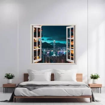 Folie imprimata color pentru decor perete locuinta dimensiune 125 x 110cm model VIEW TO HAVEN 07 