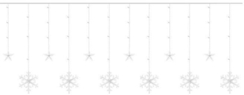 Instalatie luminoasa tip perdea model stea alb cald 8 moduri iluminare interior-exterior IP44 138 LED 2.5  m 