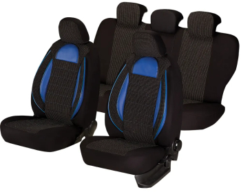 Set Huse Scaun Racing Negru-Albastru 