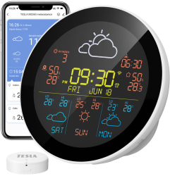 Tesla Device MS360 Statie meteo inteligenta cu senzor extern aplicatie Tuya 