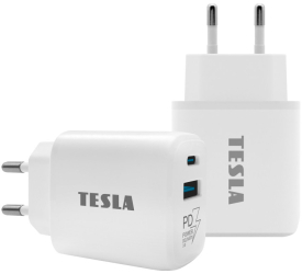 Tesla Power Charger T220 incarcator rapid dublu 25 W PD 3.0/PPS culoare alba 