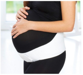 Centura abdominala pentru sustinere prenatala BabyJem Pregnancy Marime L Culoare Alb 