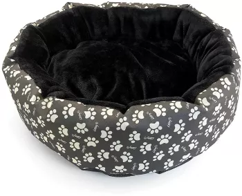 Culcus moale cu perna pentru caine/pisica culoare negru impermeabil baza antiderapanta 50 cm 