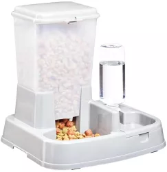 Distribuitor de alimente si apa pentru animale 2in1 culoare Alba 