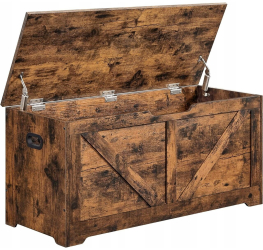 Dulap tip cufar pentru dormitor/hol Artool pal maro rustic 100x40x46 cm 