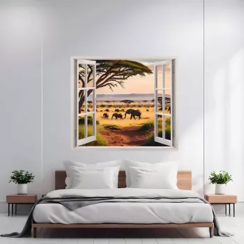 Folie imprimata color pentru decor perete locuinta dimensiune 125 x 110cm model VIEW TO HAVEN 08 