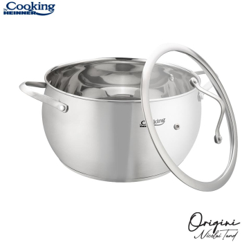 Oala cu capac sticla Cooking by Heinner - Origini Chef Nicolai Tand inox inductie 24 x 13.5 cm 6 L 