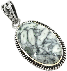 Pandantiv bijuterie din argint 925 cu pinolith 