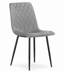 Scaun bucatarie/living Artool Turin catifea metal argintiu si negru 44.5x53x88.5 cm 