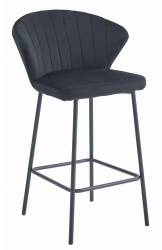 Scaun de bucatarie/bar Artool Gatta catifea otel negru 43.5x36.5x90.5 cm 