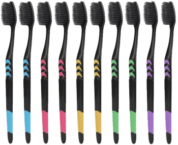 Set de 10 periute pentru dinti din bambus natural cu perie moale carbune pentru albirea dintilor din bambus moale pentru ingrijirea bucala 