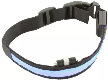 Zgarda iluminata cu LED pentru caine sau pisica culoare Albastra AVX-AG232A 