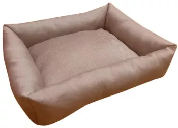 Culcus Dreptunghiular moale cu perna pentru caine/pisica culoare Maro impermeabil baza antiderapanta 64x45cm 