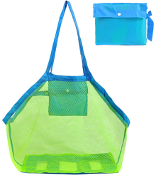 Geanta plaja jucarii verde albastru 60x45x22cm 