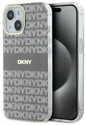 Husa iPhone 15 - DKNY IML Mono & Stripe MagSafe DKHMP15SHRHSEE - Beige 