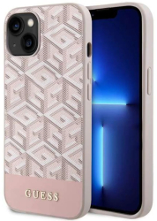 Husa pentru iPhone 14 - Guess GCube Stripes MagSafe GUHMP14SHGCFSEP - Pink 